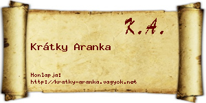 Krátky Aranka névjegykártya